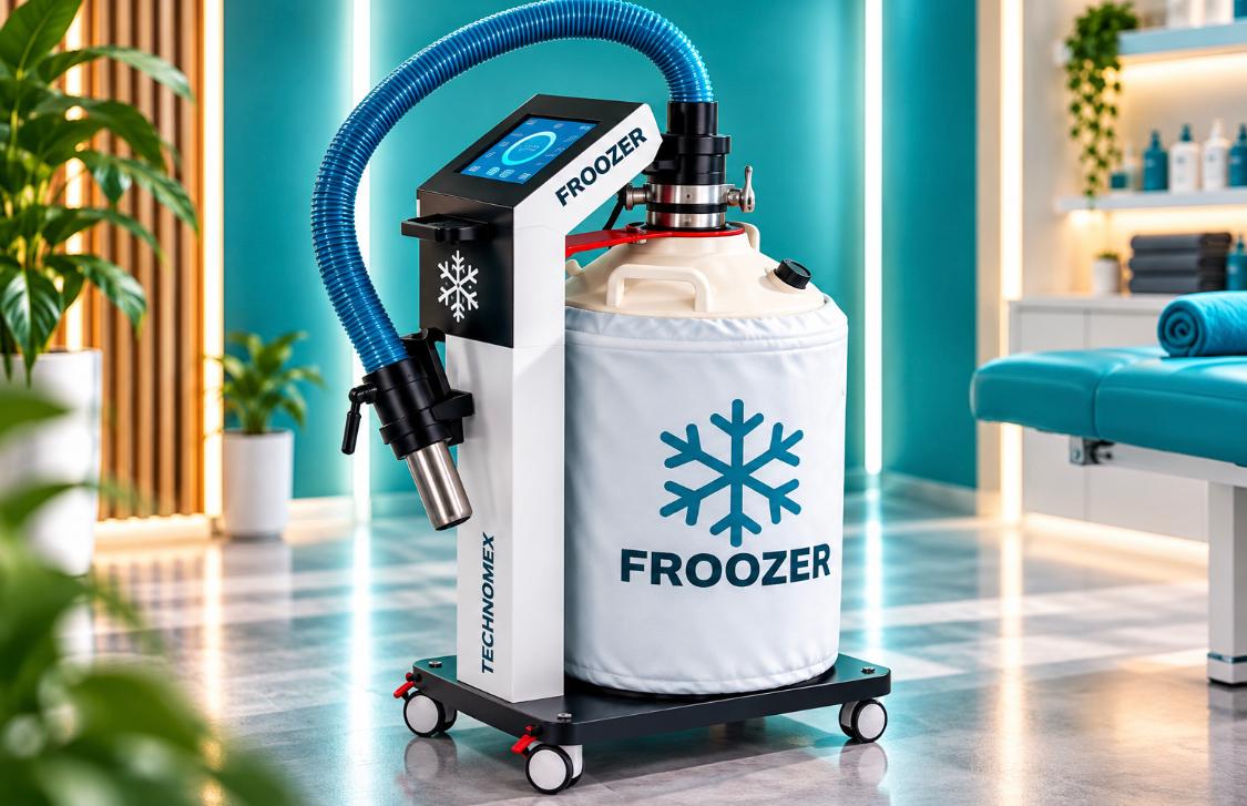 Aparat TECHNOMEX FROOZER pentru crioterapie, în decor ilustrativ